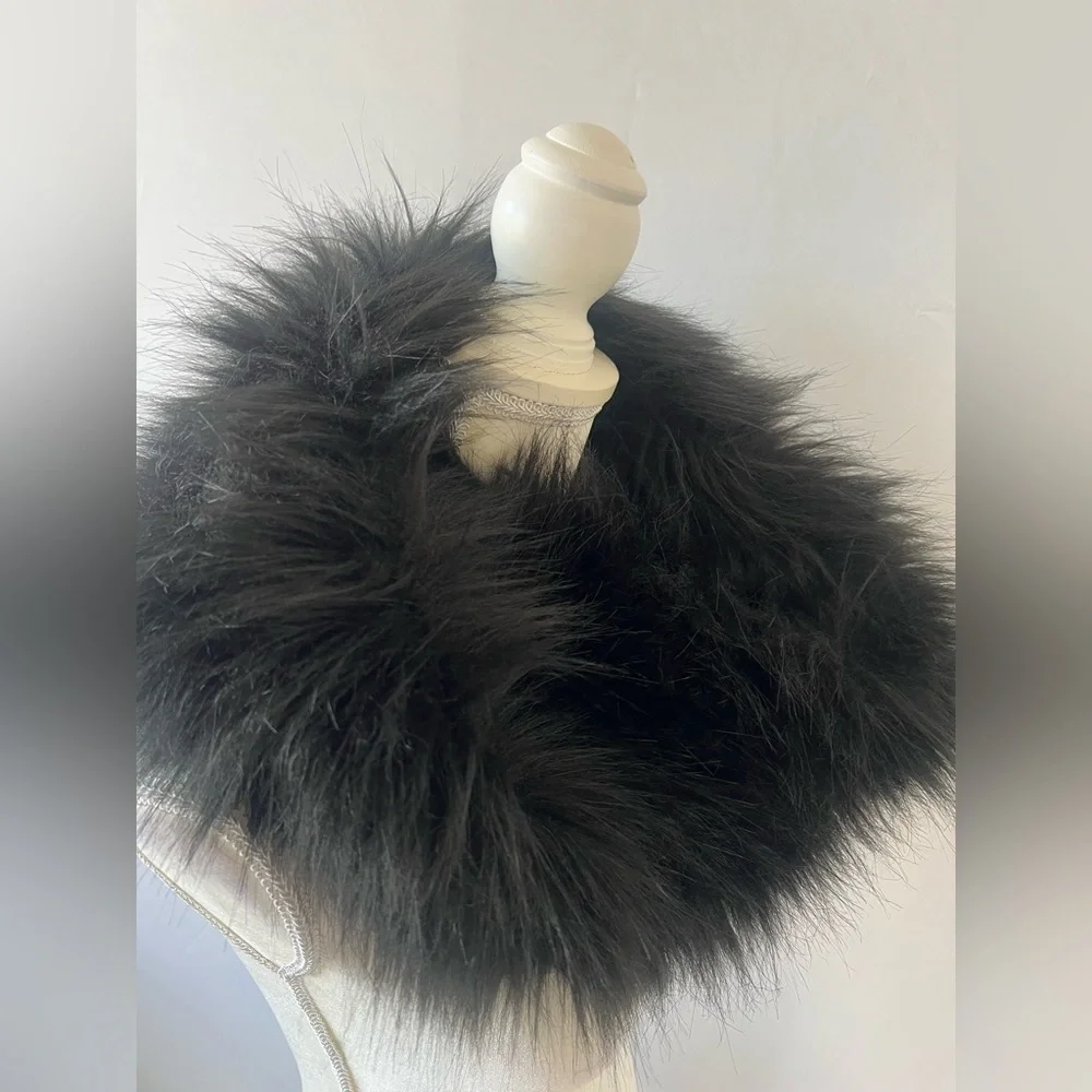 Black Faux Fur Infinity Scarf